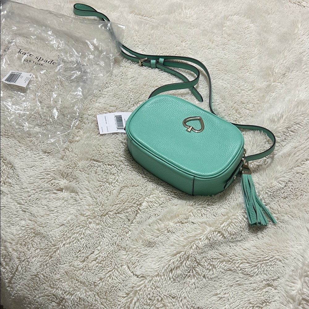 Kate Spade Aqua Crossbody Bag with Heart Detail